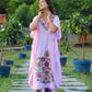 Light Pink Crushed Cotton Kaftan with Kashmiri Aari Embroidery