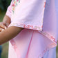 Light Pink Crushed Cotton Kaftan with Kashmiri Aari Embroidery