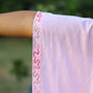 Light Pink Crushed Cotton Kaftan with Kashmiri Aari Embroidery