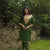 Woolen Long Green Kashmiri Kurti Cord Set With Multicolored Embroidery