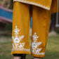 Woolen Long Mustard Kashmiri Kurti Cord set With White Cord Set Embroidery